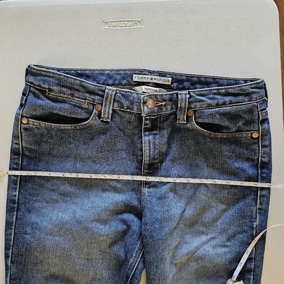 Tommy Hilfiger Vintage Y2K Blue Straight Cropped Jeans Classic Style - Picture 9 of 14